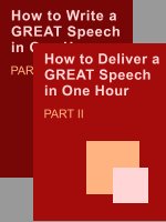 How to Deliver a Great Speech